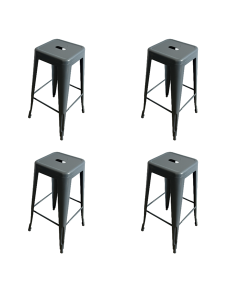 Industrial Bar Stool Steel Grey Finish 310x310x770mm | Stalwart DA- HYX504STEELGREY