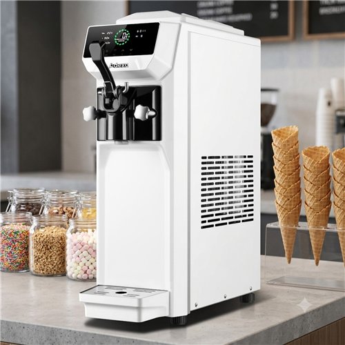 Commercial Standing Soft Serve Ice Cream Machine 13–16L/H 210x610x706mm | Stalwart DA- SKFAT1116WHITE