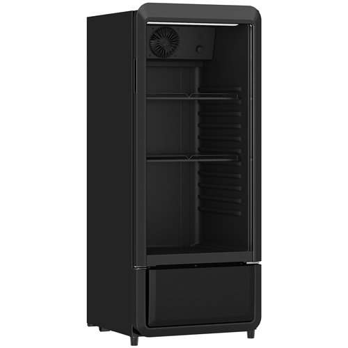 Commercial 200L Upright Glass Door Bottle Cooler Black 540 x 560 x 1325mm | Stalwart DA- SC200BLACK