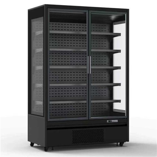 1196L Double Glass Door Upright Display Fridge – 1330 × 720 × 2030 mm Black| Stalwart DA- LKL204