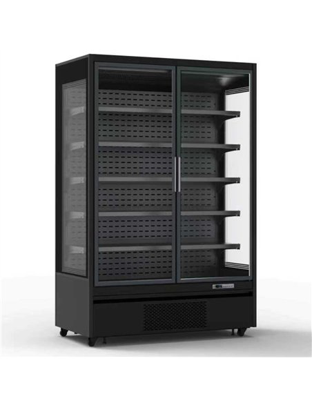 1196L Double Glass Door Upright Display Fridge – 1330 × 720 × 2030 mm Black| Stalwart DA- LKL204