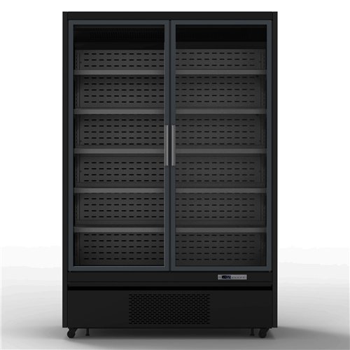 1196L Double Glass Door Upright Display Fridge – 1330 × 720 × 2030 mm Black| Stalwart DA- LKL204