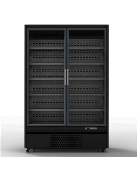 1196L Double Glass Door Upright Display Fridge – 1330 × 720 × 2030 mm Black| Stalwart DA- LKL204
