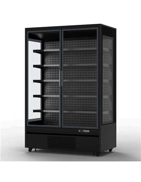 1196L Double Glass Door Upright Display Fridge – 1330 × 720 × 2030 mm Black| Stalwart DA- LKL204