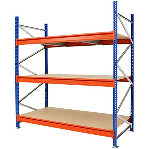 Heavy-Duty Commercial Longspan Shelving Unit 1800 x 900 x 2400mm 3 Tier 600kg Capacity | Stalwart DA- FUJI810