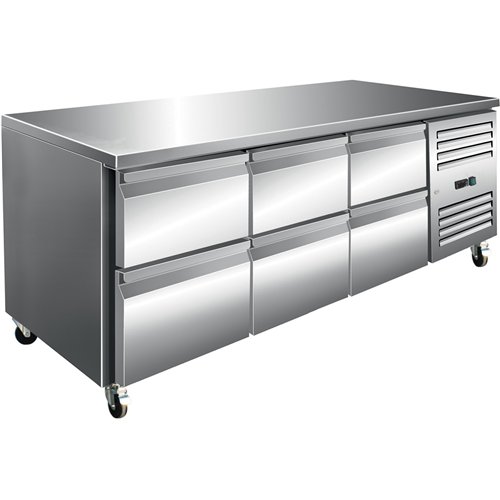 Commercial Refrigerated Counter 6 Drawers Depth 700mm | Stalwart DA- THP3160TNEC