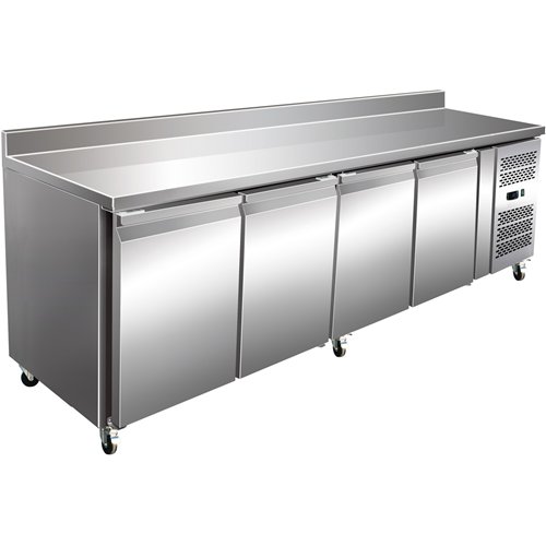 Professional Refrigerated Counter with Upstand 4 Doors Depth 600mm | Stalwart DA- THSNACK4200TNEC