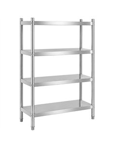 Commercial 4 Tier Stainless Steel Round Leg Storage Shelf 1000 x 400 x 1550mm | Stalwart DA- QNH8802