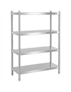 Commercial 4 Tier Stainless Steel Round Leg Storage Shelf 1400 x 400 x 1550mm | Stalwart DA- QNH8806