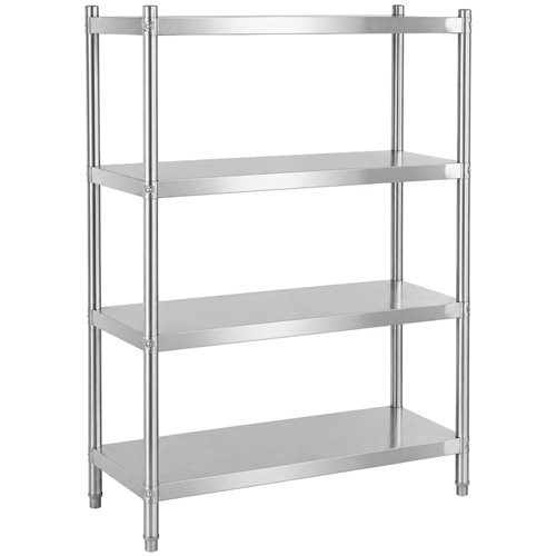 Commercial 4 Tier Stainless Steel Round Leg Storage Shelf 1400 x 400 x 1550mm | Stalwart DA- QNH8806