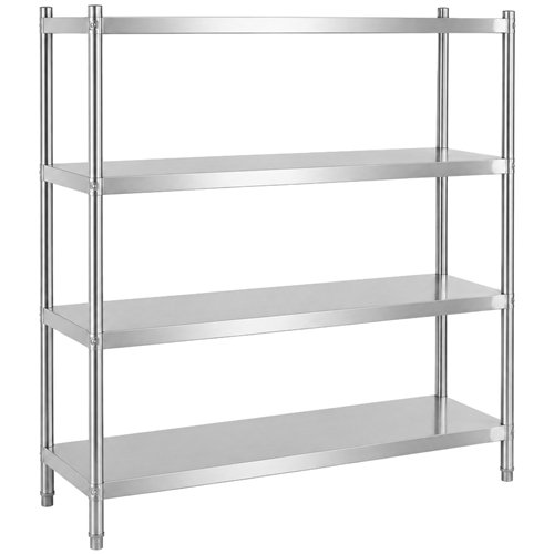 Commercial 4 Tier Stainless Steel Round Leg Storage Shelf 1500 x 400 x 1550mm | Stalwart DA- QNH8808