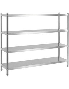 Commercial 4 Tier Stainless Steel Round Leg Storage Shelf 1800 x 400 x 1550mm | Stalwart DA- QNH8812