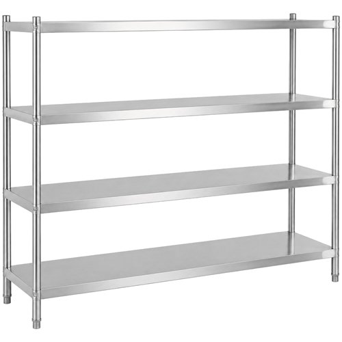 Commercial 4 Tier Stainless Steel Round Leg Storage Shelf 1800 x 400 x 1550mm | Stalwart DA- QNH8812