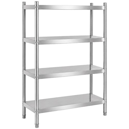 Commercial 4 Tier Stainless Steel Round Leg Storage Shelf 1000 x 500 x 1550mm | Stalwart DA- QNH8814