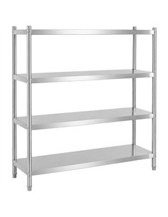 Commercial 4 Tier Stainless Steel Round Leg Storage Shelf 1500 x 500 x 1550mm | Stalwart DA- QNH8820