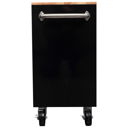 Professional 46 Inch Black Steel Rolling Tool Chest with 9 Drawers and Rubberwood Top 1170 x 462 x 913mm | Stalwart DA- 461909DB