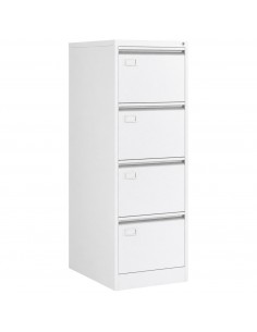Professional White Steel Filing Cabinet 4 Drawer 452 x 620 x 1330mm | Stalwart DA- FCD4AWHITE