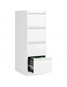 Professional White Steel Filing Cabinet 4 Drawer 452 x 620 x 1330mm | Stalwart DA- FCD4AWHITE 2