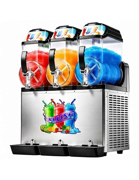 Commercial 3 Tank Slush Machine 36L 600 x 550 x 790mm with Digital Control Panel | Stalwart DA- ZBGM312