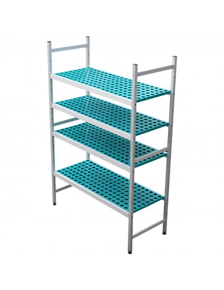Commercial 4 Tier Aluminium Storage Rack with PP Shelves 744 x 400 x 1800mm | Stalwart DA- SV7040R