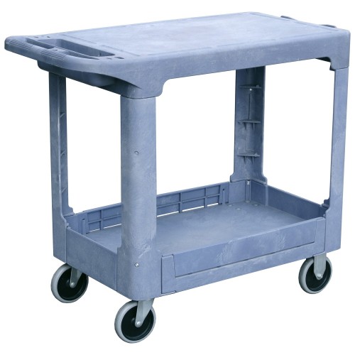 Commercial 2 Tier Plastic Service Cart with Castors | Stalwart DA- PFC77482A