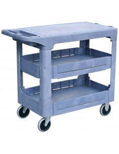 Commercial 3 Tier Plastic Service Cart with Castors | Stalwart DA- PFC77483A