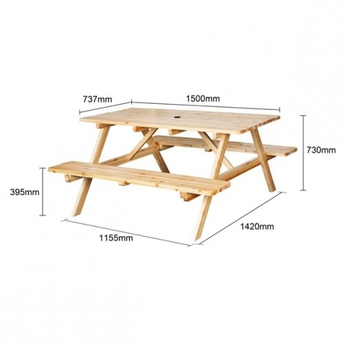 Bolero Elements Wooden Picnic Table &...
