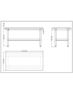 Commercial Equipment Stand / Low Height Table Stainless Steel Bottom shelf 3 Side Upstand 600x600x600mm | Stalwart DA-EES2448 2
