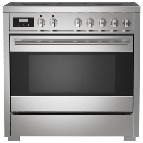 Commercial Stainless Steel Induction Range Cooker with 5 Zone Hob, 120L Oven, Air Fry &amp Rotisserie 895 x 620 x 884–914mm | St
