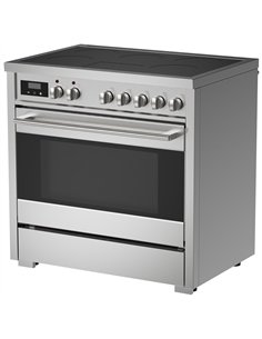 Commercial Stainless Steel Induction Range Cooker with 5 Zone Hob, 120L Oven, Air Fry &amp Rotisserie 895 x 620 x 884–914mm | St 2