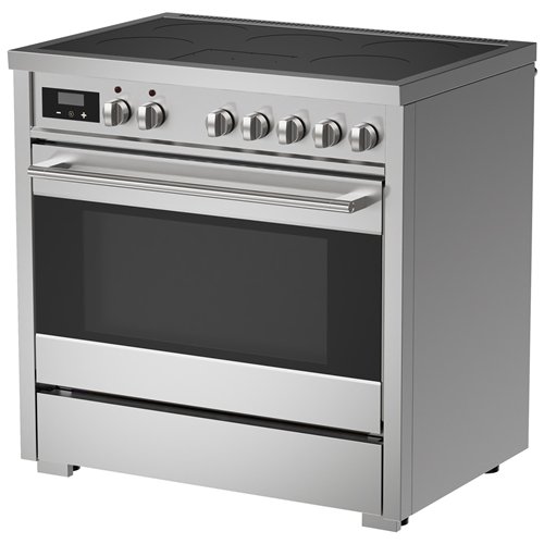 Commercial Stainless Steel Induction Range Cooker with 5 Zone Hob, 120L Oven, Air Fry &amp Rotisserie 895 x 620 x 884–914mm | St