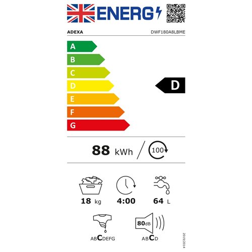 Commercial 18kg Front Loading Washing Machine White 800rpm | Stalwart DA-DWF180A8LBME
