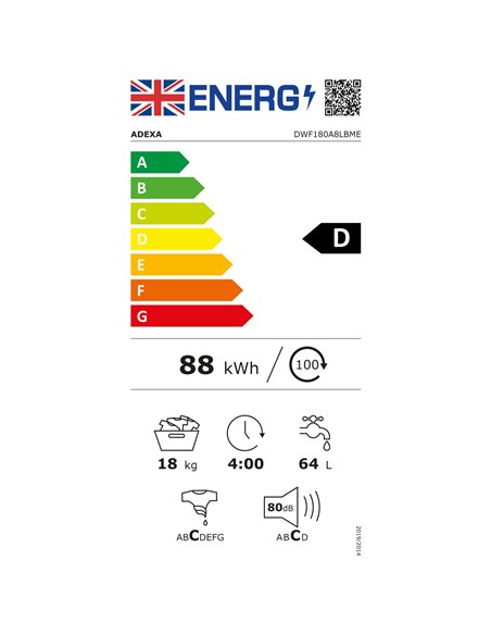 Commercial 18kg Front Loading Washing Machine White 800rpm | Stalwart DA-DWF180A8LBME