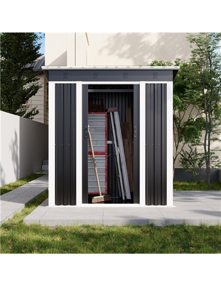 Outdoor Steel Storage Shed 6 x 4ft 1800 x 1200 x 1850mm | Stalwart DA-SART102