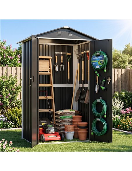 Outdoor Steel Storage Shed 4 x 3ft 1200 x 900 x 1850mm | Stalwart DA-SART104