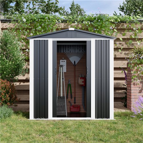 Outdoor Steel Storage Shed 6 x 4ft 1800 x 1200 x 1850mm | Stalwart DA-SART106