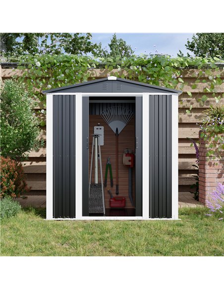 Outdoor Steel Storage Shed 6 x 4ft 1800 x 1200 x 1850mm | Stalwart DA-SART106