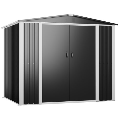Outdoor Steel Storage Shed 8 x 6ft 2400 x 1800 x 2050mm | Stalwart DA-SART108