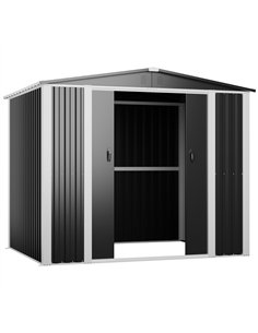 Outdoor Steel Storage Shed 8 x 6ft 2400 x 1800 x 2050mm | Stalwart DA-SART108 2