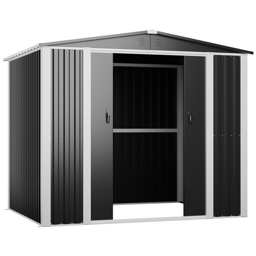 Outdoor Steel Storage Shed 8 x 6ft 2400 x 1800 x 2050mm | Stalwart DA-SART108