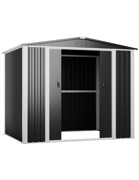 Outdoor Steel Storage Shed 8 x 6ft 2400 x 1800 x 2050mm | Stalwart DA-SART108