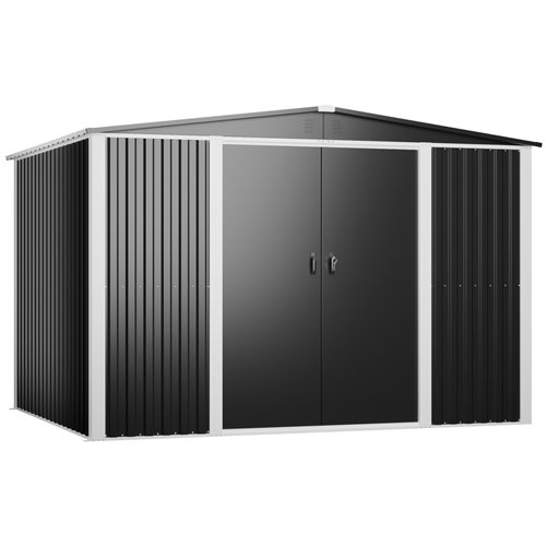 Outdoor Steel Storage Shed 10 x 8ft 3000 x 2400 x 2050mm | Stalwart DA-SART110