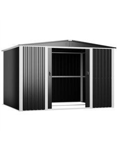 Outdoor Steel Storage Shed 10 x 8ft 3000 x 2400 x 2050mm | Stalwart DA-SART110 2