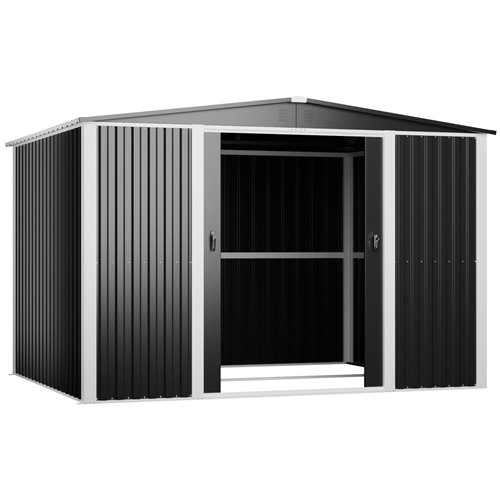 Outdoor Steel Storage Shed 10 x 8ft 3000 x 2400 x 2050mm | Stalwart DA-SART110