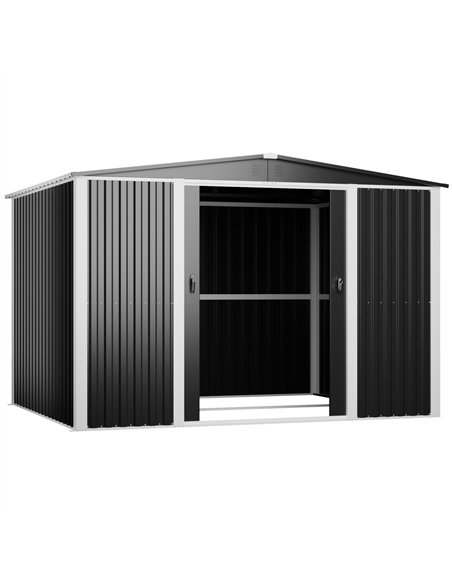 Outdoor Steel Storage Shed 10 x 8ft 3000 x 2400 x 2050mm | Stalwart DA-SART110