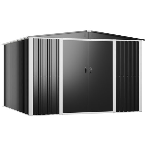 Outdoor Steel Storage Shed 10 x 10ft 3000 x 3000 x 2050mm | Stalwart DA-SART114