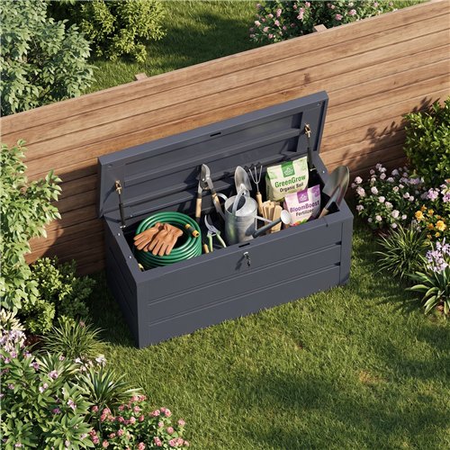 Lockable Outdoor Steel Storage Box 1190 x 520 x 587mm | Stalwart DA-SART118