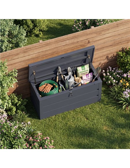 Lockable Outdoor Steel Storage Box 1190 x 520 x 587mm | Stalwart DA-SART118