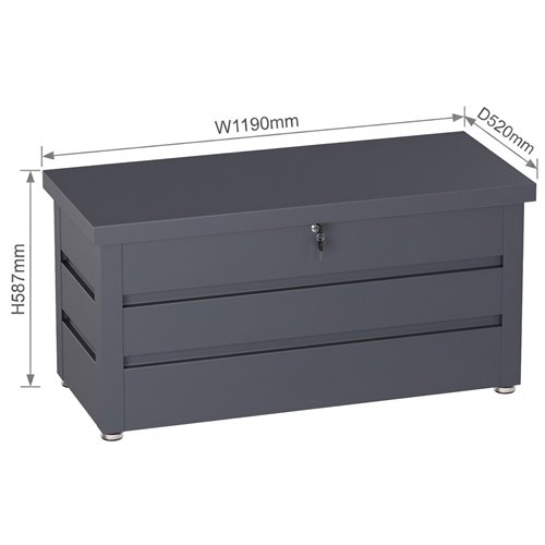 Lockable Outdoor Steel Storage Box 1190 x 520 x 587mm | Stalwart DA-SART118