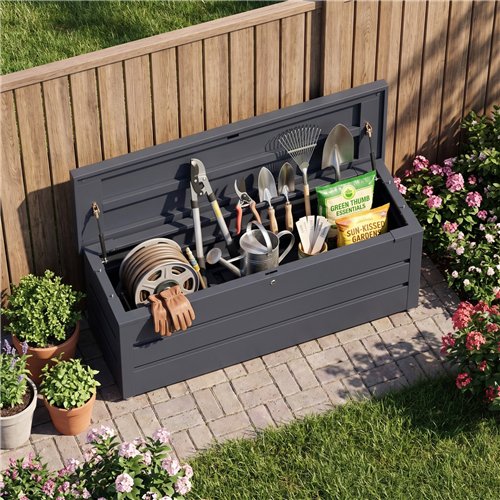Lockable Outdoor Steel Storage Box 1490 x 520 x 587mm | Stalwart DA-SART120
